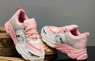 Elegant Pink Synthetic Casual Sneakers For Women-thumb2