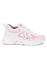 Elegant White Synthetic Casual Sneakers For Women-thumb3