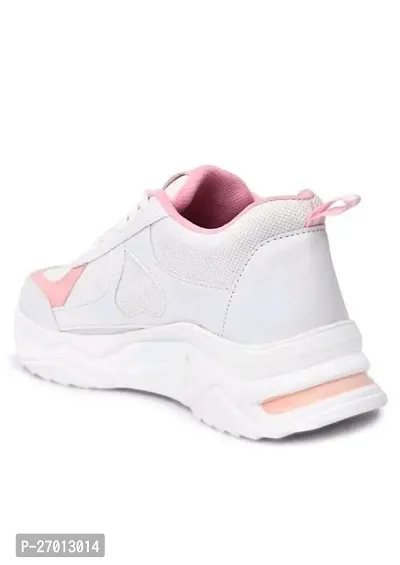 Elegant White Synthetic Casual Sneakers For Women-thumb3