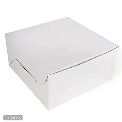 Plain White Cake Packing Boxes, Birthday Cake Boxes, 2 Pond Cake. Corrugated Boxes, Size - 10X10X5.5 Inches(Pack Of 30)-thumb0
