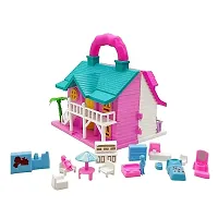 ROZZBY Dollhouse for Girls 2 Room Set Funny Doll House Play Set for Girl Boys and Kids with Openable Door with Furniture New Big Made in India-thumb1