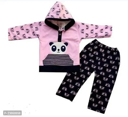 Stylish Cotton Blend Butterfly Printed Top And and Pajama Set For Girls and Boys