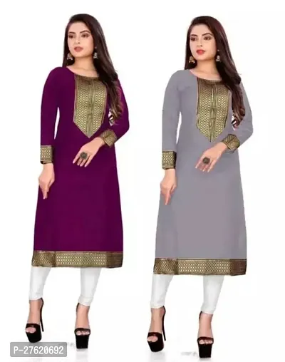 Fancy Cotton Kurtas For Women Pack Of 2-thumb0