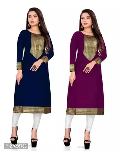 Fancy Cotton Kurtas For Women Pack Of 2-thumb0