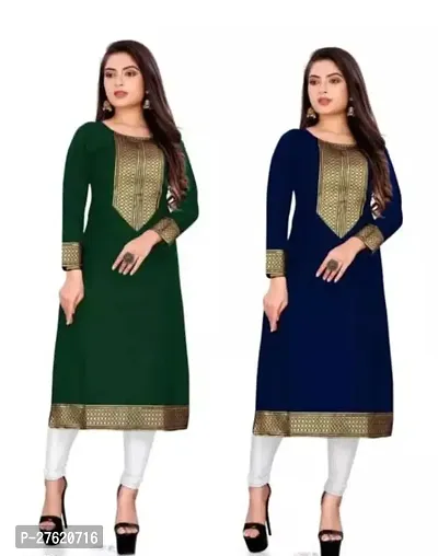 Fancy Cotton Kurtas For Women Pack Of 2-thumb0