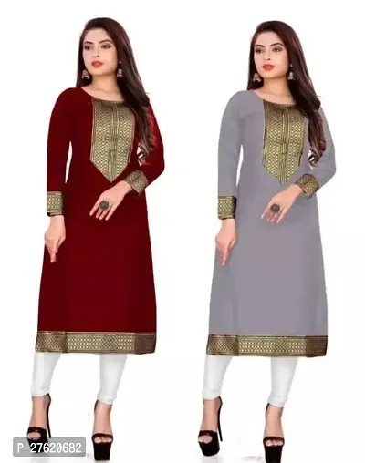 Fancy Cotton Kurtas For Women Pack Of 2-thumb0