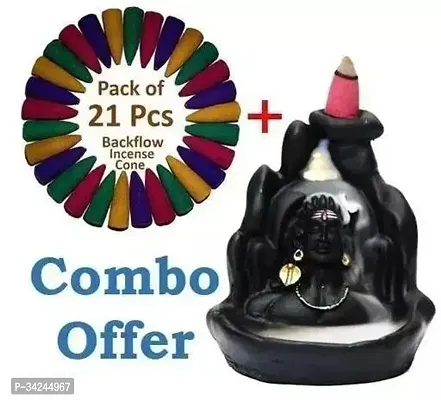 Mahadev Adiyogi Shiv Shankara Backflow Incense Burner 21 cones-thumb0