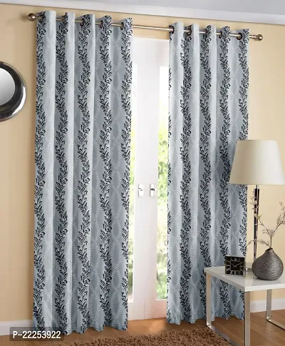 Stylish Polyester Printed Door Curtains, Pack Of 2-thumb0