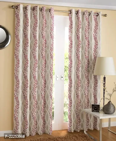 Stylish Polyester Printed Door Curtains, Pack Of 2-thumb0