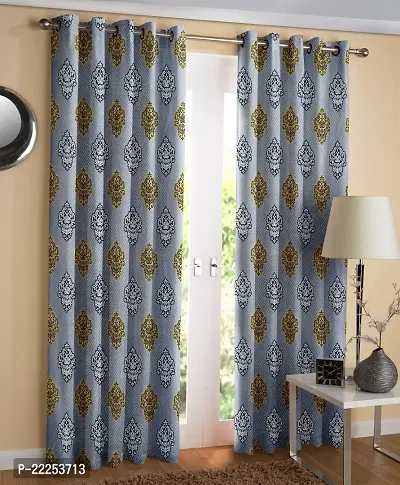 Stylish Polyester Printed Door Curtains, Pack Of 2-thumb0