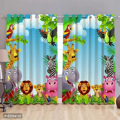 Stylish Polyester Printed Door Curtains, Pack Of 2-thumb0