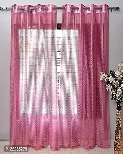 Stylish Polyester Printed Door Curtains, Pack Of 2-thumb0