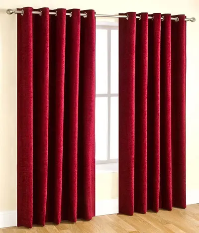 Home Garage Eyelet Door Curtains Set of 2 Polyester, These Curtains are Extremely fine in Quality and can be maintained Easily