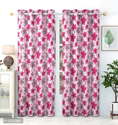 Stylish Polyester Printed Door Curtains, Pack Of 2-thumb0