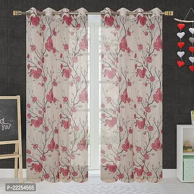 Stylish Polyester Printed Door Curtains, Pack Of 2-thumb0