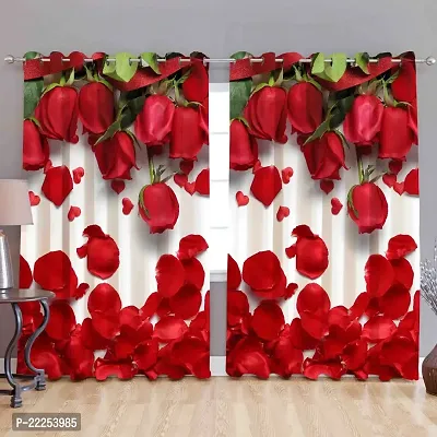 Stylish Polyester Printed Door Curtains, Pack Of 2-thumb0