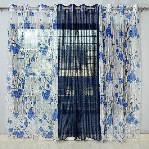 Sheer 7ft Door Curtains Pack of 3