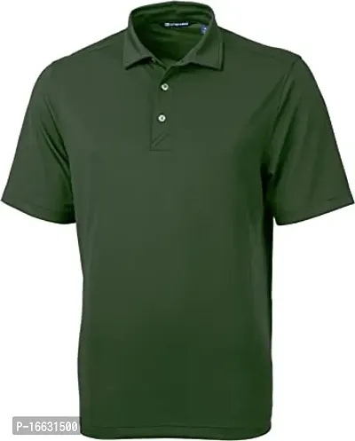 Reliable Green Acrylic Solid Polos For Men