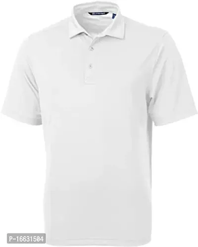 Reliable White Acrylic Solid Polos For Men-thumb0