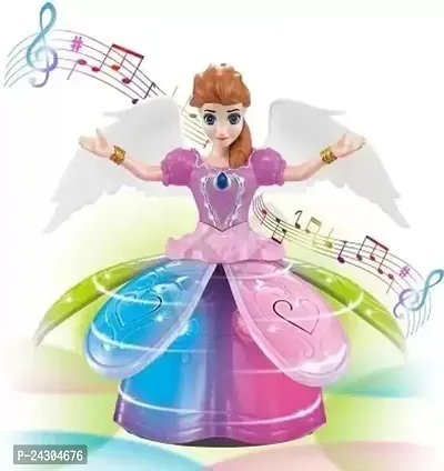 Toshee Angel Girl Doll with Light and Music,Dancing Rotating Musical Fairy Princes Doll  (Multicolor)
