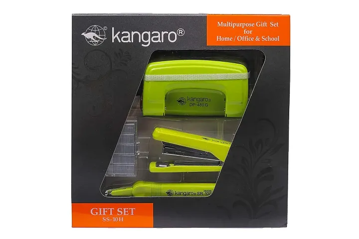 Kangaro Desk Essentials SS-10H Gift Pack|Stationery Gift Set for Office, Diwali, Weddings, Birthday, Holiday Presents, Celebrations|Parrot Green, PackOf 1 | Color May Vary