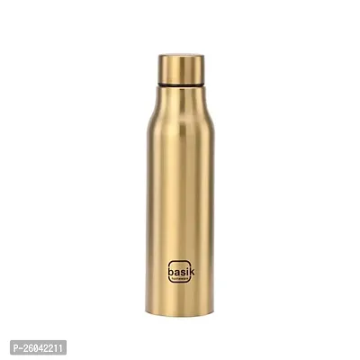 Basik Ragini Single Walled Stainless Steel Bottle, Gold, 920ml-thumb0