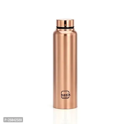 Basik Ansha Single Walled Stainless Steel Bottle, Rose Gold, 930ml