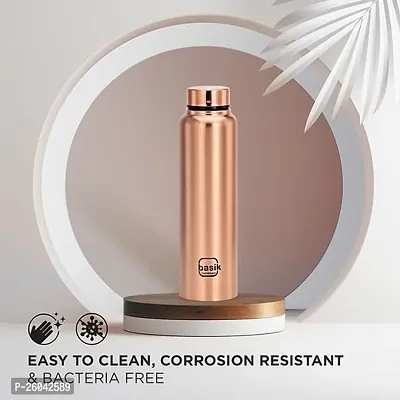 Basik Ansha Single Walled Stainless Steel Bottle, Rose Gold, 930ml-thumb2