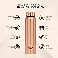 Basik Ansha Single Walled Stainless Steel Bottle, Rose Gold, 930ml-thumb2