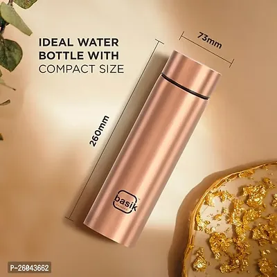 Basik Ruhi Single Walled Stainless Steel Bottle, Rose Gold, 930 ML-thumb3