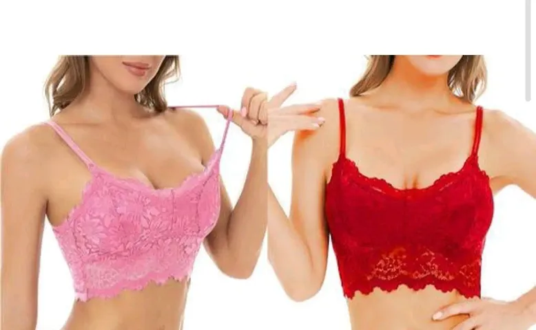 Fancy Lace Padded Bras - Pack Of 2