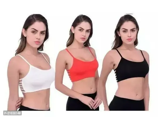 Stylish Fancy Designer Cotton Blend Solid Bras For Women Pack Of 3-thumb0