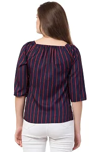 era style Casual Striped Printed Women top (Purple Strip, XX-Large)-thumb4