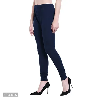 Fabulous Navy Blue Lycra  Leggings For Women-thumb0