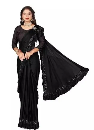 Buy Classic Lycra Saree with Blouse piece For Women Online In