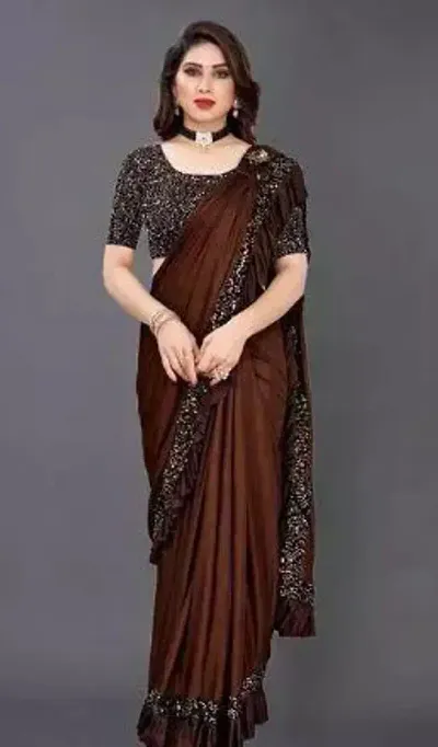 Attractive Art Silk Embellished Sarees With Blouse Piece