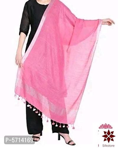 Stylish Cotton Border Work Dupatta For Women-thumb0