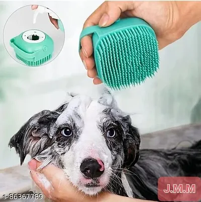 DogTrust Pet Bath Massage Brush Silicone Foaming Bath Brush Slicker Brushes for Dog