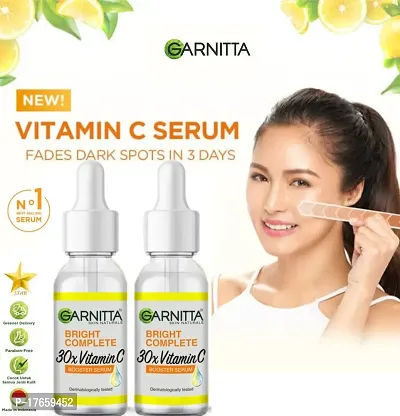 Garnitta Skin Naturals, Face Serum, For Brighter  Clear Skin, Bright Complete Vitamin C Booster, 30 ml(pack of 20)-thumb0