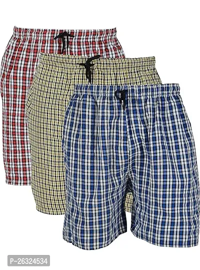 Unique Men Boxers Checked Combo (pack of 3)-thumb0