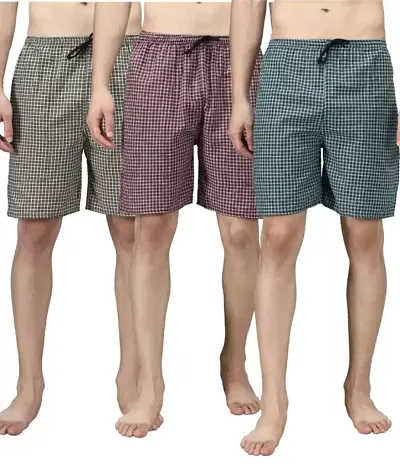 Reliable Multicoloured Cotton Boxer Shorts For Men Pack Of 3