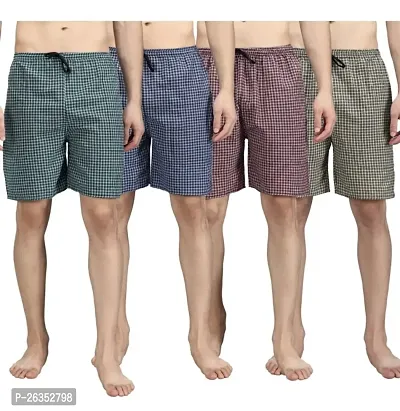 Modern Boxer Shorts Checked Combo (pack of 4)
