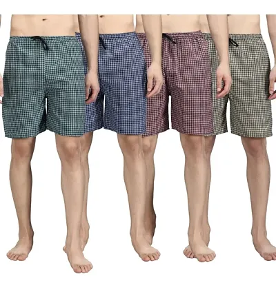 Modern Boxer Shorts Checked Combo (pack of 4)