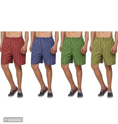 Unique Men Boxer Shorts Checked Combo (pack of 4)