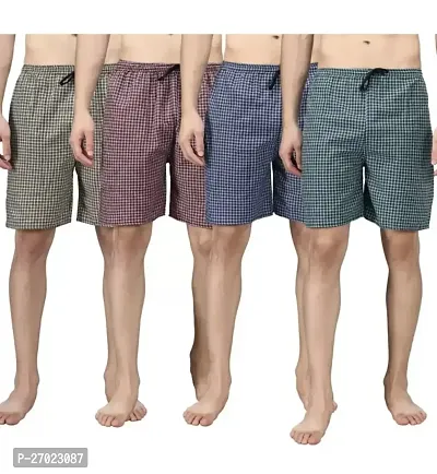 Men Boxer Shorts cotton  Combo (pack of 4) 2 side pockets-thumb0