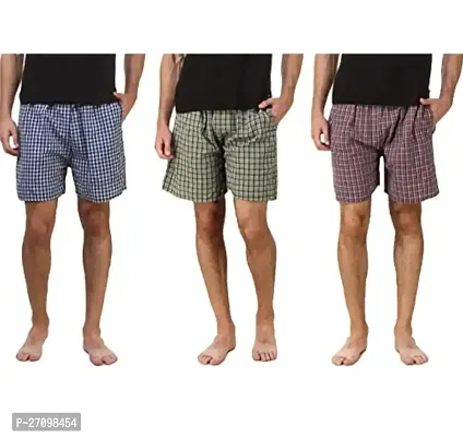 Trendy Men's Boxer Shorts , Cotton Checked (Pack of 3)