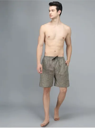 Fashionable Cotton Checked Boxer Shorts For Men