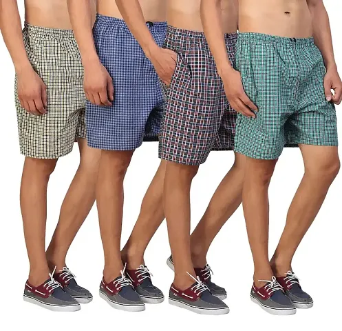RIKSAW Men's Boxer Shorts Assorted (Pack of 4) (Multicolor (Assorted)