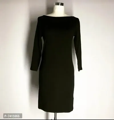 Women Black Solid Dress-thumb0