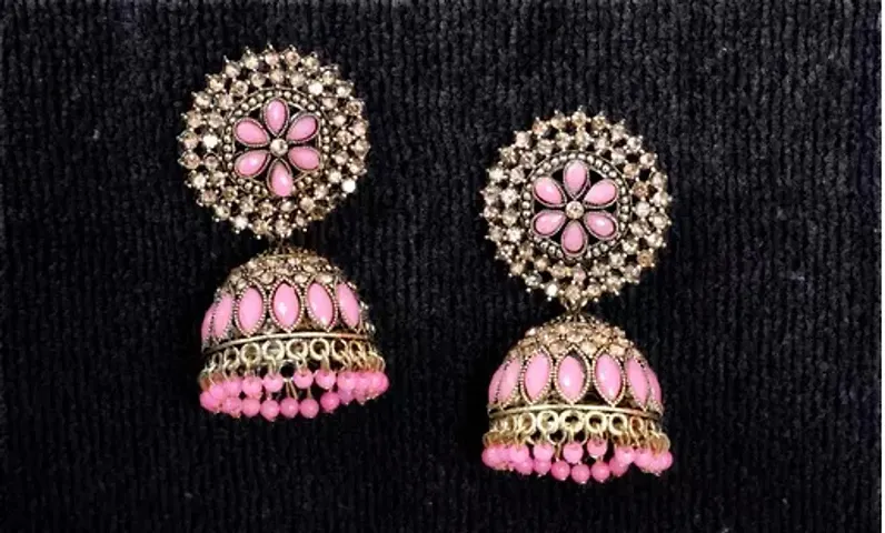 Traditional Stone Jhumka For Girls and Women.